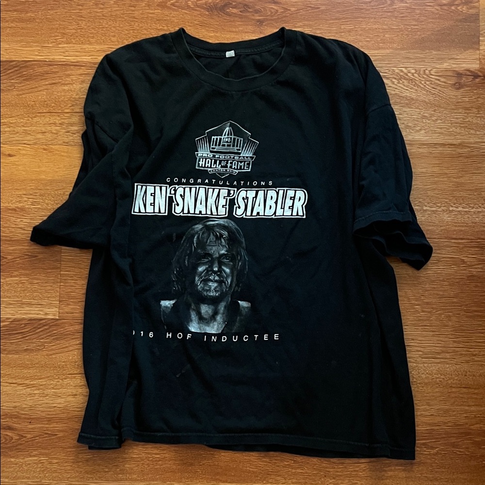 VINTAGE Ken Stabler Hall of Fame Black T-Shirt